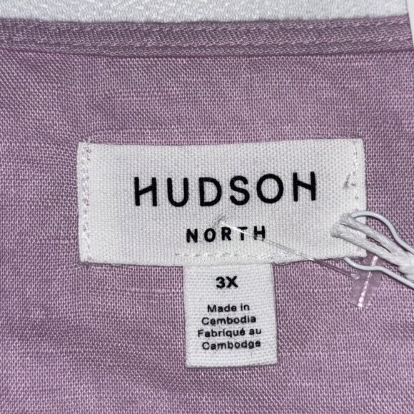 NWT Hudson North Rose Pink Linen Blend Belted Wrap Summer Dress Pockets Sz 3XL - Picture 6 of 16